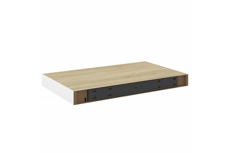 Flytende vegghyller 4 stk eik og hvit 40x23,5x3,8 cm MDF - Hvit - Oppbevaring - Hyller - Vegghylle