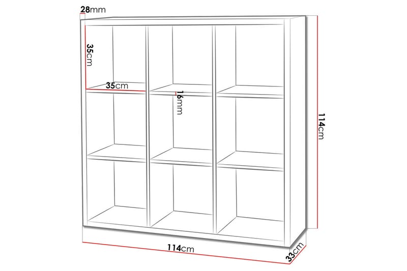 Franzine Bokhylle 114 cm - Beige - Oppbevaring - Hyller - Bokhylle