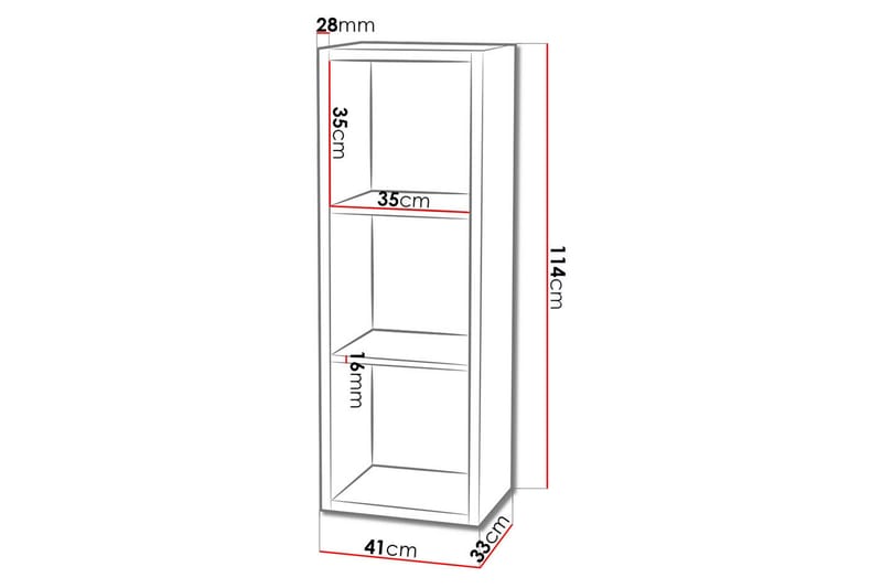 Franzine Bokhylle 41 cm - Hvit - Oppbevaring - Hyller - Bokhylle