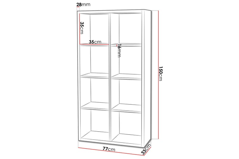 Franzine Bokhylle 77 cm - Beige - Oppbevaring - Hyller - Bokhylle