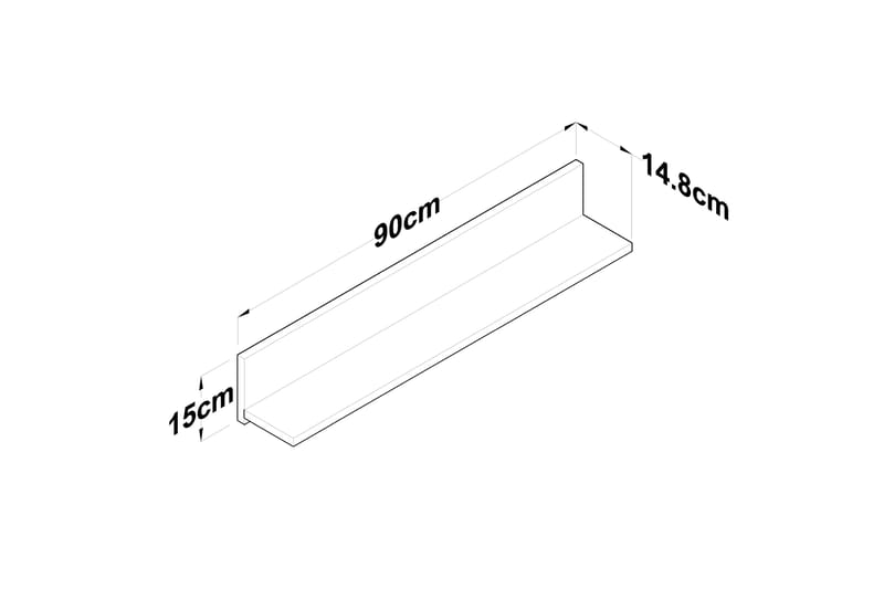 Friederich Vegghylle 90 cm - Valnøtt - Oppbevaring - Hyller - Vegghylle