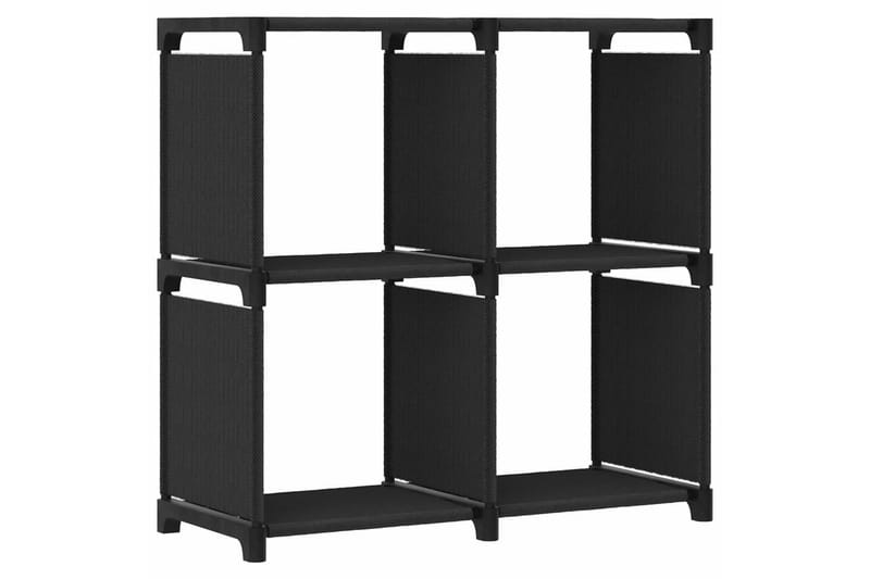 Displayhylle med 4 kuber svart 69x30x72,5 cm stoff - Svart - Oppbevaring - Hyller - Hyllesystem