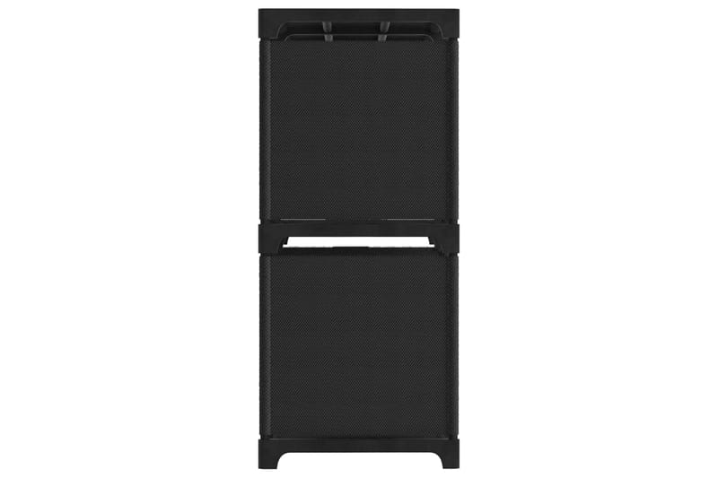 Displayhylle med 4 kuber svart 69x30x72,5 cm stoff - Svart - Oppbevaring - Hyller - Hyllesystem