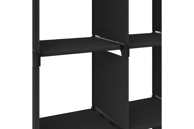 Displayhylle med 4 kuber svart 69x30x72,5 cm stoff - Svart - Oppbevaring - Hyller - Hyllesystem