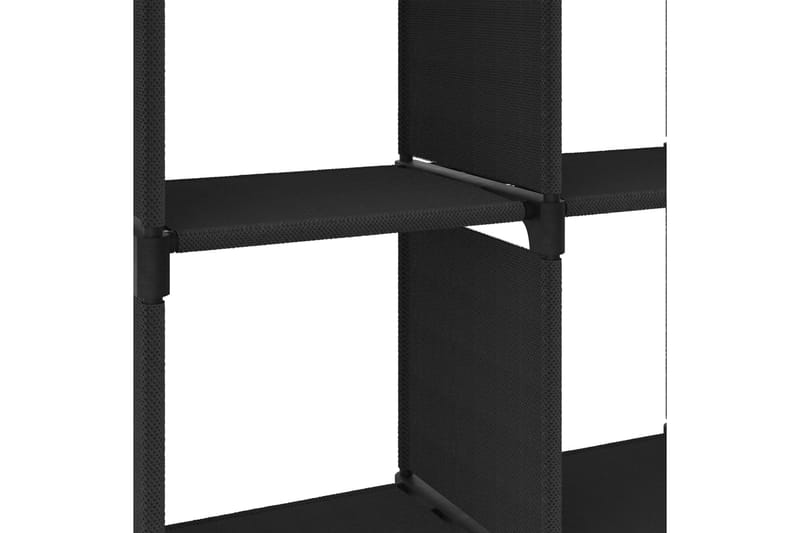 Displayhylle med 6 kuber svart 103x30x72,5 cm stoff - Svart - Oppbevaring - Hyller - Hyllesystem