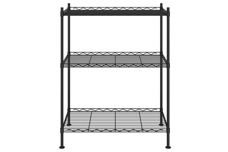 Oppbevaringshylle 3 etasjer 60x35x76 cm svart 150 kg - Svart - Oppbevaring - Hyller - Vegghylle