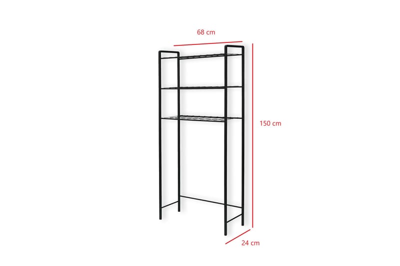 Heulwen Lagerhylle 24x68 cm - Svart - Oppbevaring - Hyller - Oppbevaringshylle - Lagerhylle