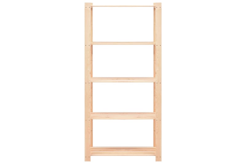 Oppbevaringshylle 5 etasjer 80x38x170 cm heltre furu 250 kg - Beige - Oppbevaring - Hyller - Oppbevaringshylle - Lagerhylle