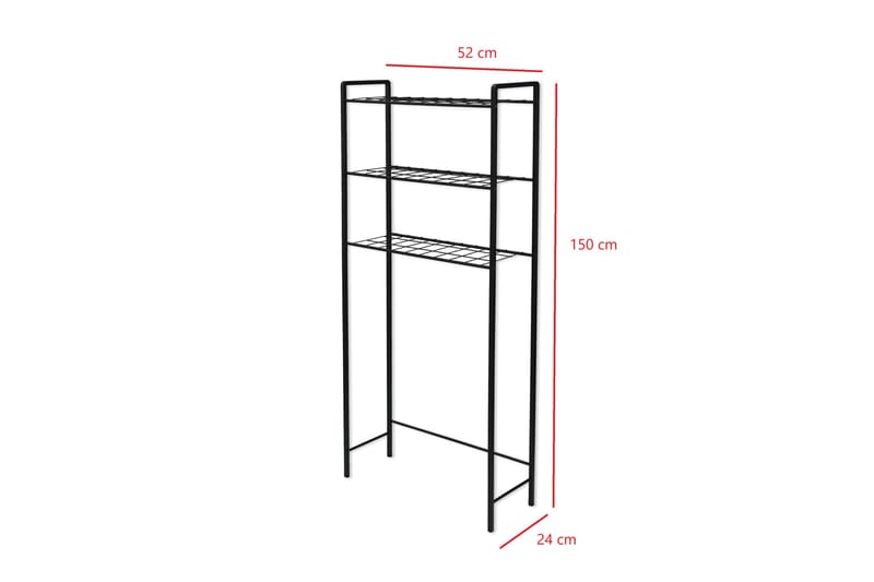 Otis Hyllesystem 165x69,3 cm - Svart - Oppbevaring - Hyller - Oppbevaringshylle - Lagerhylle