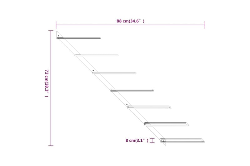 Veggmontert vinstativ for 7 flasker hvit metall - Hvit - Vinstativ & vinhylle