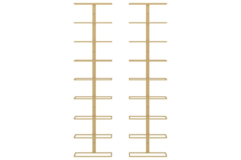 Veggmontert vinstativ for 9 flasker 2 stk gull jern - Gull - Oppbevaring - Hyller - Oppbevaringshylle - Vinstativ & vinhylle