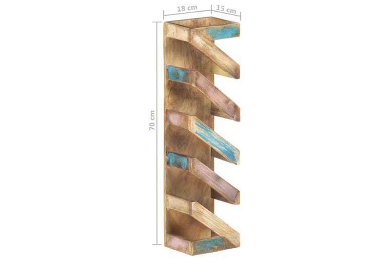 Vinstativ for 5 flasker gjenvunnet heltre - Flerfarget - Oppbevaring - Hyller - Oppbevaringshylle - Vinstativ & vinhylle