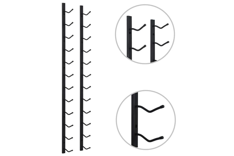 Veggmontert vinstativ for 12 flasker svart jern - Svart - Oppbevaring - Hyller - Oppbevaringshylle - Vinstativ & vinhylle