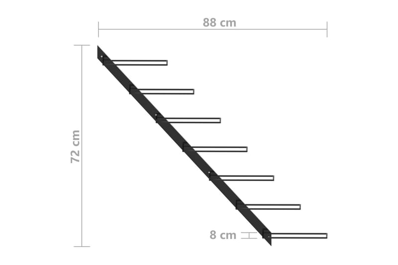 Veggmontert vinstativ for 7 flasker svart metall - Oppbevaring - Hyller - Oppbevaringshylle - Vinstativ & vinhylle