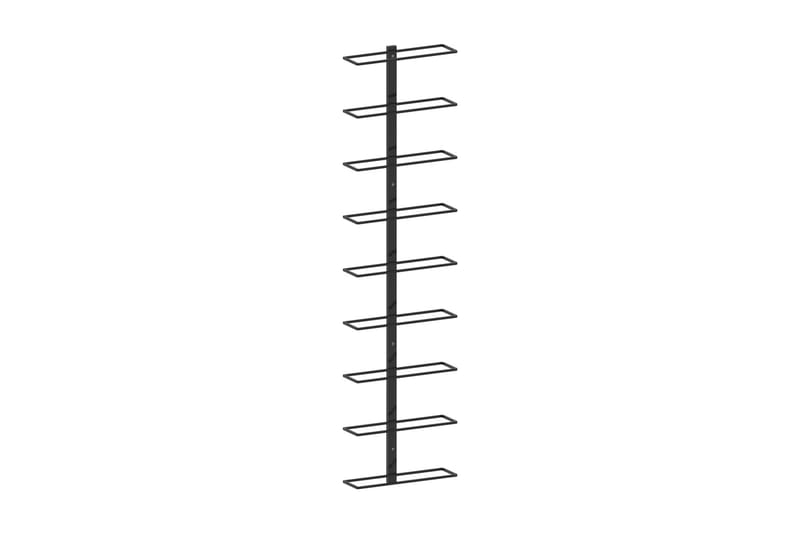 Veggmontert vinstativ for 9 flasker svart jern - Oppbevaring - Hyller - Oppbevaringshylle - Vinstativ & vinhylle