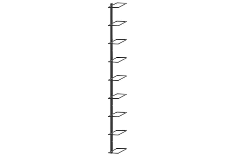 Veggmontert vinstativ for 9 flasker svart jern - Oppbevaring - Hyller - Oppbevaringshylle - Vinstativ & vinhylle