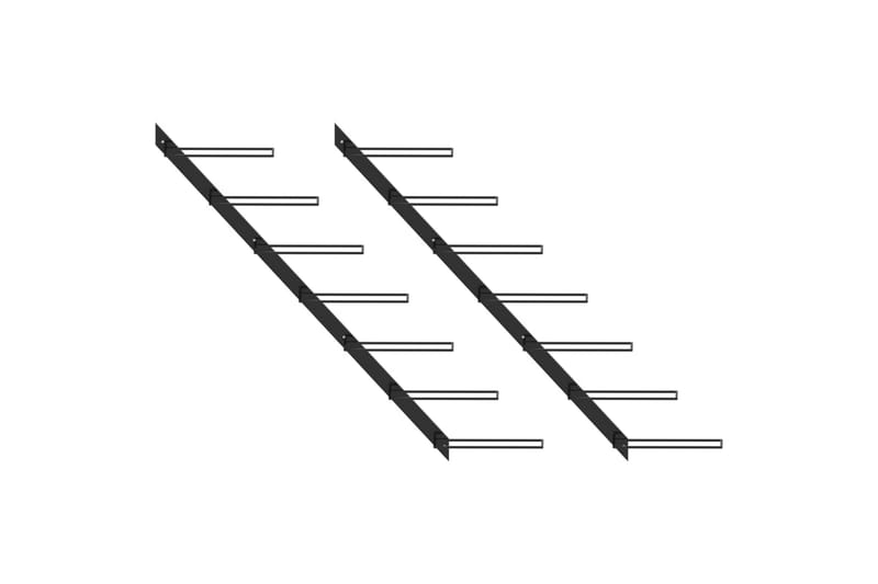 Veggmonterte vinstativer for 14 flasker 2 stk svart metall - Oppbevaring - Hyller - Oppbevaringshylle - Vinstativ & vinhylle