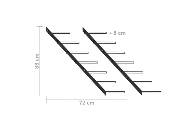 Veggmonterte vinstativer for 14 flasker 2 stk svart metall - Oppbevaring - Hyller - Oppbevaringshylle - Vinstativ & vinhylle