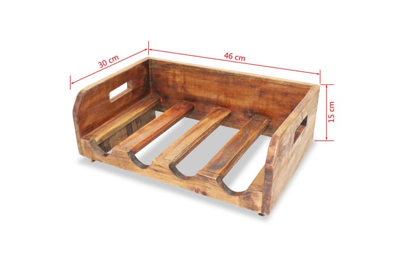 Vinstativ 4 stk for 16 flasker massivt gjenvunnet tre - Oppbevaring - Hyller - Oppbevaringshylle - Vinstativ & vinhylle