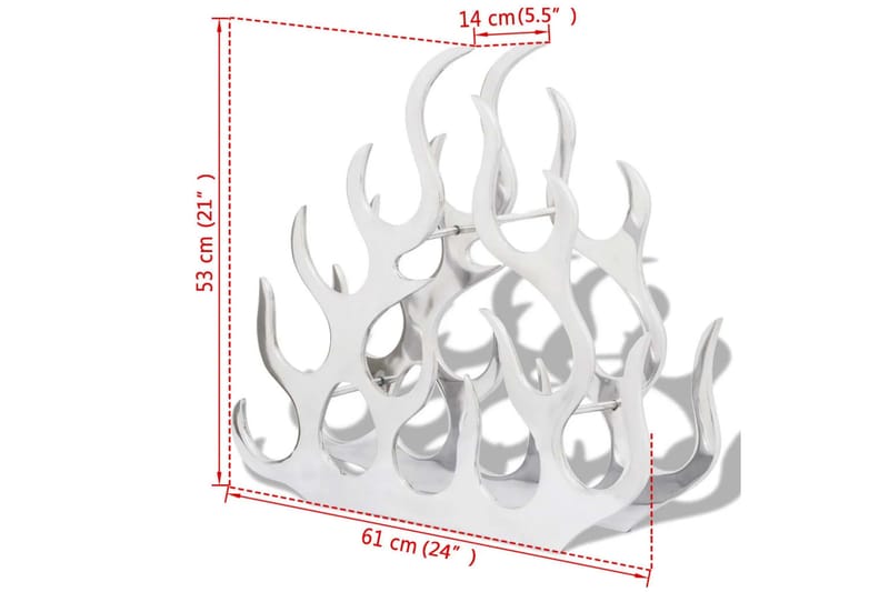 Vinstativ for 11 flasker sølv aluminium - Oppbevaring - Hyller - Oppbevaringshylle - Vinstativ & vinhylle