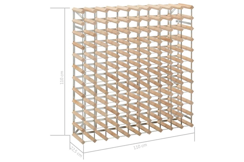 Vinstativ for 120 flasker heltre furu - Beige - Oppbevaring - Hyller - Oppbevaringshylle - Vinstativ & vinhylle