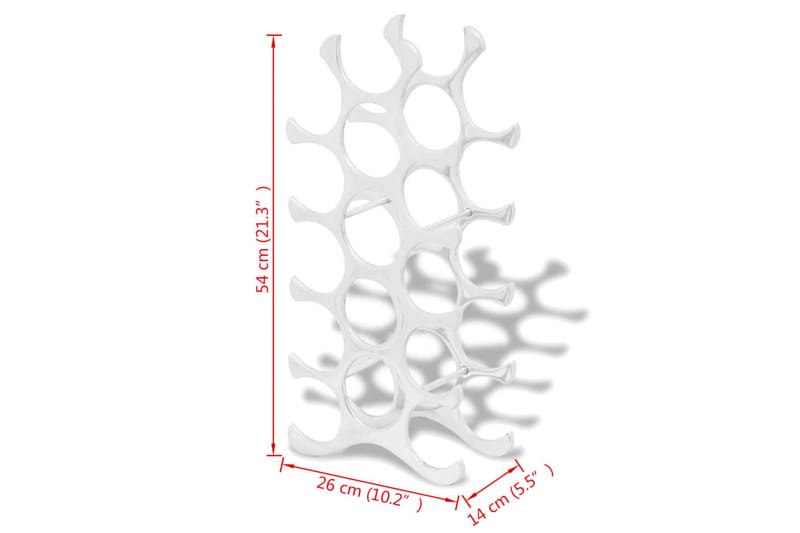 Vinstativ for 15 flasker sølv aluminium - Oppbevaring - Hyller - Oppbevaringshylle - Vinstativ & vinhylle