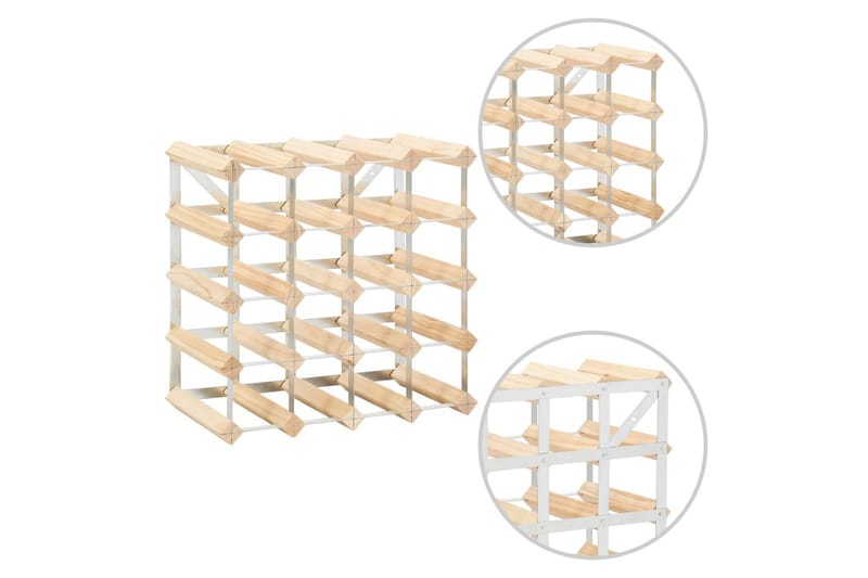 Vinstativ for 20 flasker heltre furu - Beige - Vinstativ & vinhylle