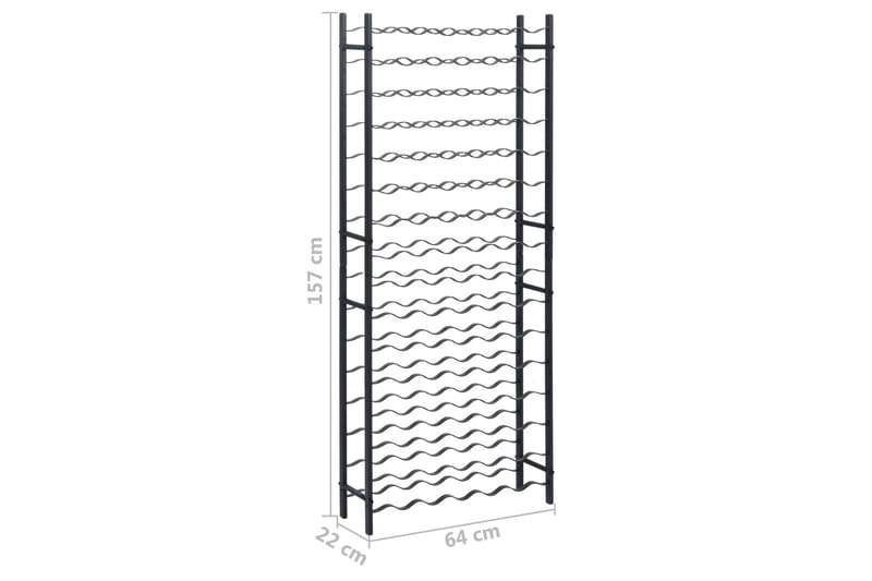 Vinstativ for 96 flasker svart jern - Svart - Oppbevaring - Hyller - Oppbevaringshylle - Vinstativ & vinhylle
