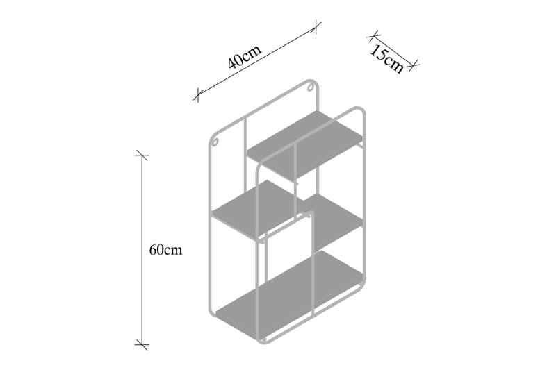 Bingdi Vegghylle 60x15 cm 4 Hyller - Oppbevaring - Hyller - Vegghylle