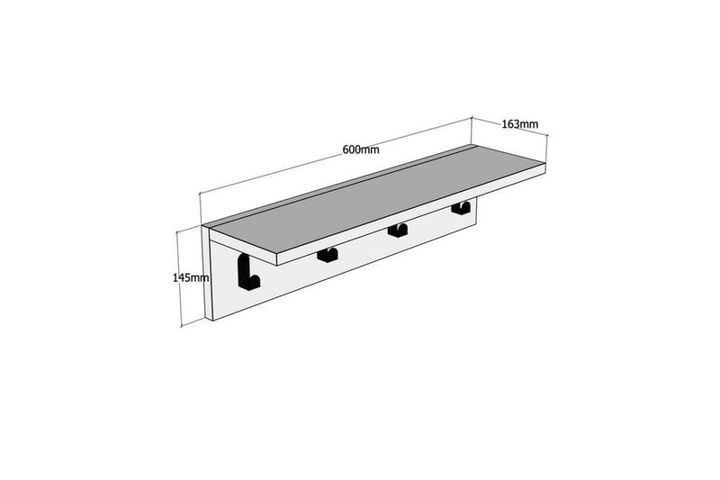 Casden Vegghylle 15 cm - Antrasitt - Oppbevaring - Hyller - Vegghylle