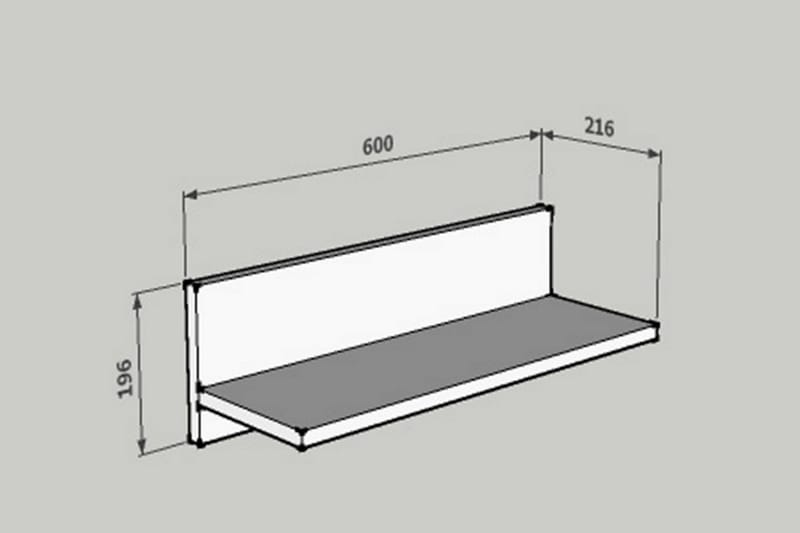 Desgrar Vegghylle 60x19,6 cm - Brun - Oppbevaring - Hyller - Vegghylle