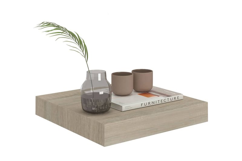 Flytende vegghylle eik 23x23,5x3,8 cm MDF - Oppbevaring - Hyller - Vegghylle