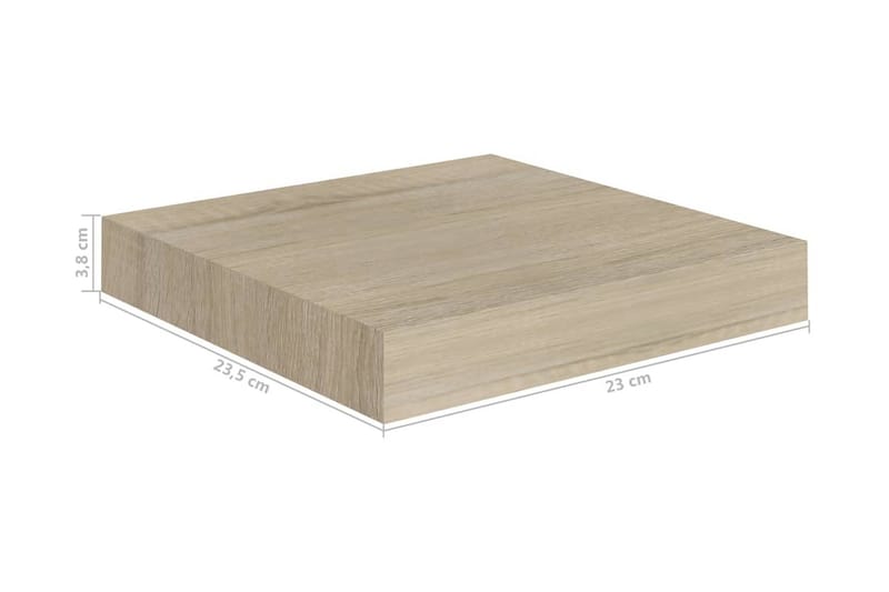 Flytende vegghylle eik 23x23,5x3,8 cm MDF - Oppbevaring - Hyller - Vegghylle