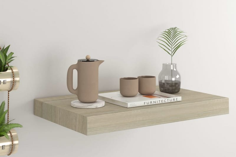 Flytende vegghylle eik 40x23x3,8 cm MDF - Oppbevaring - Hyller - Vegghylle