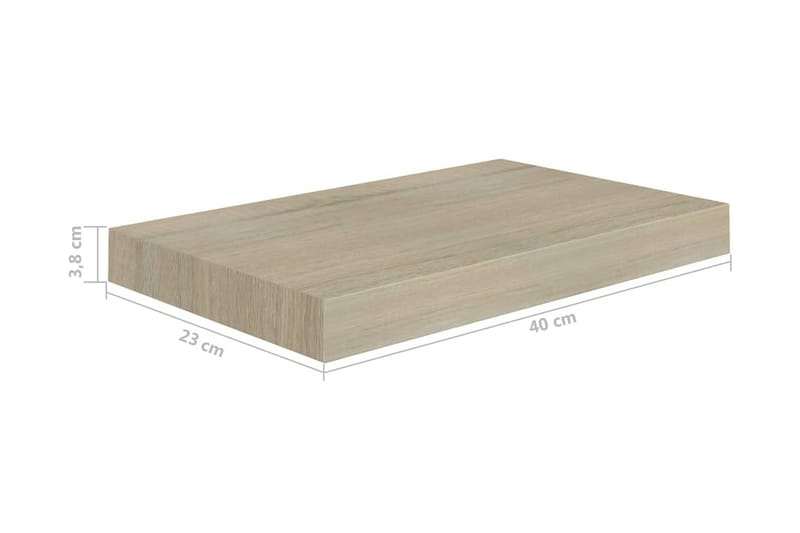 Flytende vegghylle eik 40x23x3,8 cm MDF - Oppbevaring - Hyller - Vegghylle