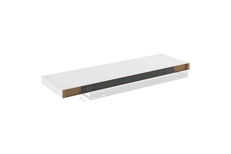 Flytende vegghylle eik og hvit 80x23,5x3,8 cm MDF - Hvit - Oppbevaring - Hyller - Vegghylle