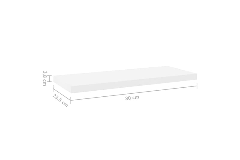 Flytende vegghylle eik og hvit 80x23,5x3,8 cm MDF - Hvit - Oppbevaring - Hyller - Vegghylle