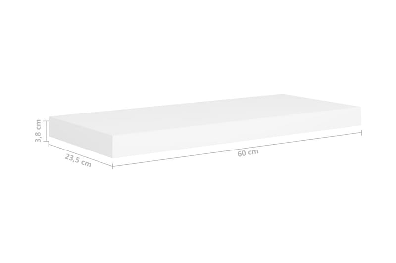 Flytende vegghylle hvit 60x23,5x3,8 cm MDF - Oppbevaring - Hyller - Vegghylle