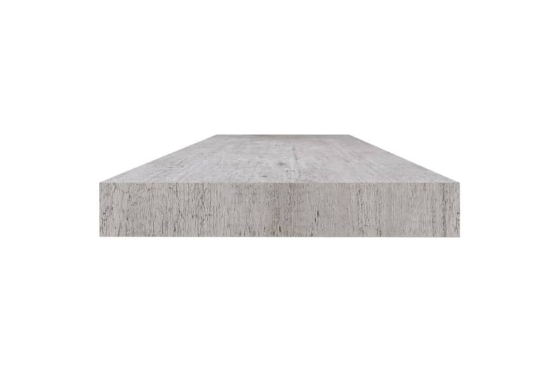 Flytende vegghyller 2 stk betonggrå 120x23,5x3,8 cm MDF - Grå - Oppbevaring - Hyller - Vegghylle