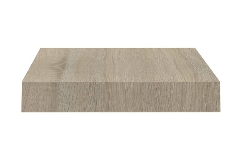 Flytende vegghyller 2 stk eik 23x23,5x3,8 cm MDF - Oppbevaring - Hyller - Vegghylle