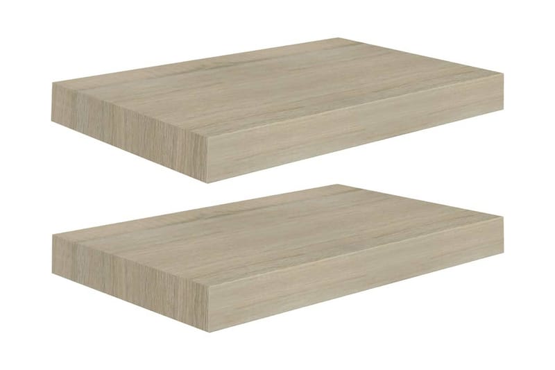 Flytende vegghyller 2 stk eik 40x23x3,8 cm MDF - Oppbevaring - Hyller - Vegghylle