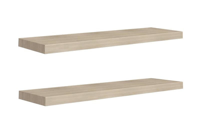 Flytende vegghyller 2 stk eik 90x23,5x3,8 cm MDF - Oppbevaring - Hyller - Vegghylle