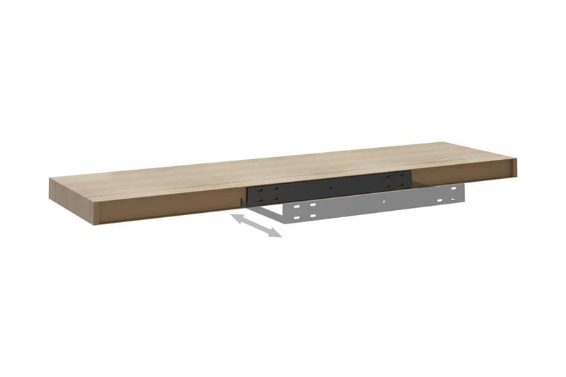 Flytende vegghyller 2 stk eik 90x23,5x3,8 cm MDF - Oppbevaring - Hyller - Vegghylle