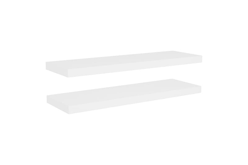 Flytende vegghyller 2 stk eik og hvit 80x23,5x3,8 cm MDF - Hvit - Oppbevaring - Hyller - Vegghylle