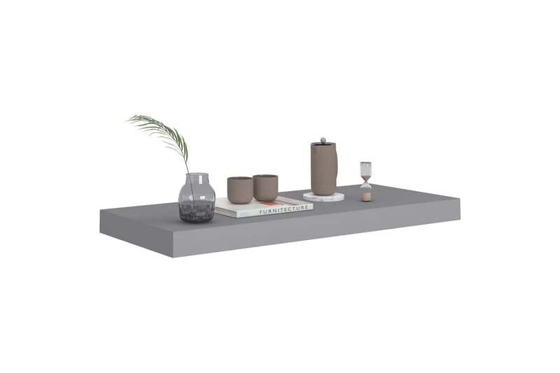 Flytende vegghyller 2 stk grå 60x23,5x3,8 cm MDF - Oppbevaring - Hyller - Vegghylle