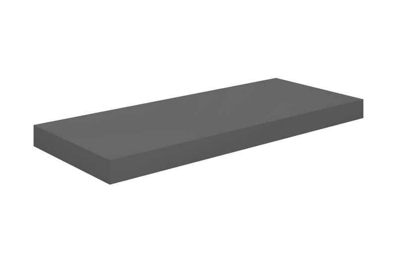 Flytende vegghyller 2 stk høyglans grå 60x23,5x3,8 cm MDF - Oppbevaring - Hyller - Vegghylle