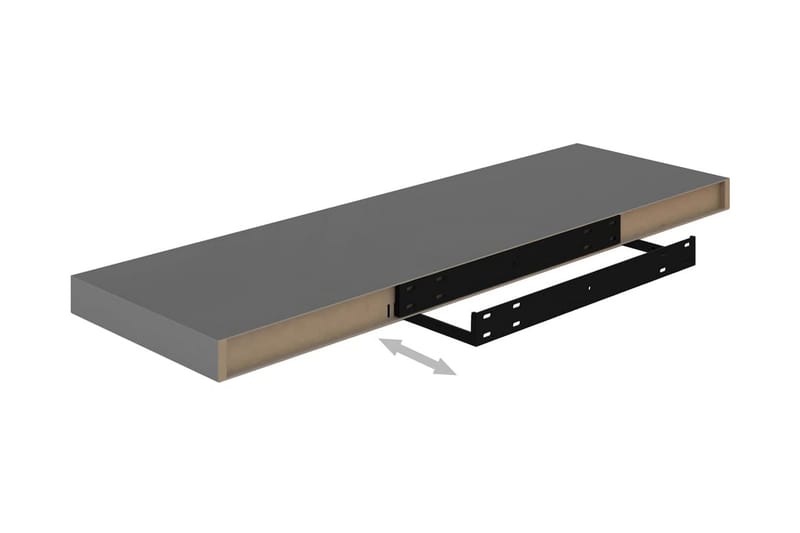 Flytende vegghyller 2 stk høyglans grå 80x23,5x3,8 cm MDF - Oppbevaring - Hyller - Vegghylle