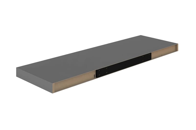 Flytende vegghyller 2 stk høyglans grå 80x23,5x3,8 cm MDF - Oppbevaring - Hyller - Vegghylle