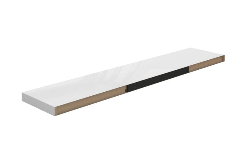 Flytende vegghyller 2 stk høyglans hvit 120x23,5x3,8 cm MDF - Oppbevaring - Hyller - Vegghylle