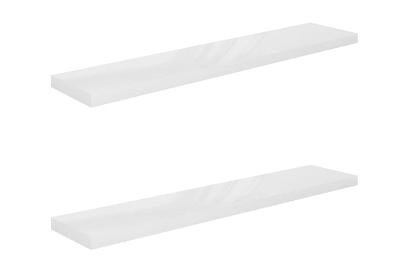 Flytende vegghyller 2 stk høyglans hvit 120x23,5x3,8 cm MDF - Oppbevaring - Hyller - Vegghylle